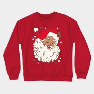 Retro Black Santa Claus Mid Century Modern Crewneck Sweatshirt